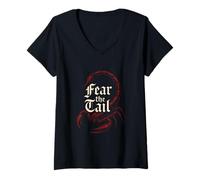 Womens Fear The Tail Scorpion Lover Collector V-Neck T-Shirt
