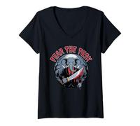 Womens Fear The TUSK, Alabama Elephant Lovers Halloween Costume V-Neck T-Shirt