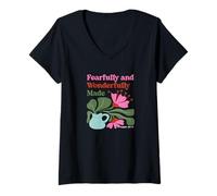 Womens Fearfully and Wonderfully Made Bible Quote V-Neck T-Shirt