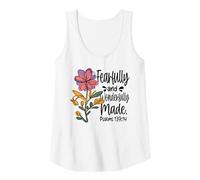 Womens Fearfully and Wonderfully Made Bible Verse Flower Christian Tank Top