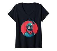Women's Feather Peacock Lover Artwork Animal Colorful Peacock Bird V-Neck T-Shirt