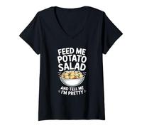 Womens Feed Me Potato Salad and Tell Me Funny Food V-Neck T-Shirt