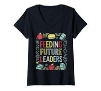 Womens Feeding Future Leaders Empowerment Nutrition Motivation V-Neck T-Shirt