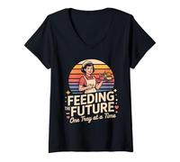 Womens Feeding The Future One Tray at A Time V-Neck T-Shirt