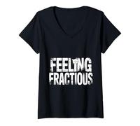 Womens Feeling Fractious Cranky Kitty Cat Mood Feline Puns |- V-Neck T-Shirt