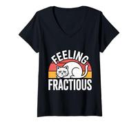 Womens Feeling Fractious Cranky Kitty Cat Mood Feline Puns - V-Neck T-Shirt