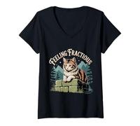 Womens Feeling Fractious Cranky Kitty Cat Mood Feline Puns - V-Neck T-Shirt