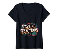 Womens Feeling Fractious Cranky Kitty Cat Mood Feline Puns V-Neck T-Shirt