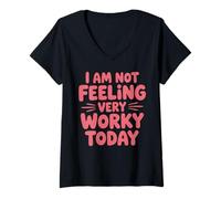 Women's Feeling Very Worky Work Worker Assistant Jokes Office Humor V-Neck T-Shirt