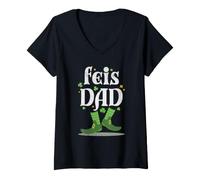 Women's Feis Dad Funny St Patricks Irish Dance Dads V-Neck T-Shirt