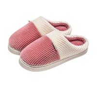 Women's Felt Slippers with Rubber Sole, Warm Winter Shoes for Couples with Thick Sole, Non-Slip Thermal Slippers for Indoor Use Pregnancy Shoes Slippers Winter Closed Slippers, pink, 4 UK