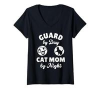 Womens Female Correctional Officer Cat Lover Prison Guard V-Neck T-Shirt