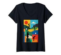 Womens Female Golfer The Green Golf Course Golf Cart Bogey V-Neck T-Shirt
