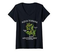 Womens Feminist Aqua Tofana Apothecary Vintage Belladonna V-Neck T-Shirt