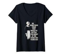 Womens Feminist Quote Witch History Girl Power Burnt At The Stake V-Neck T-Shirt