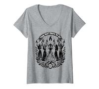 Womens Feminist They Can't Burn Us All V-Neck T-Shirt