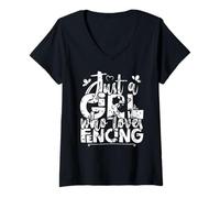 Womens Fencing Is My Favorite Thing Always Playful Style V-Neck T-Shirt