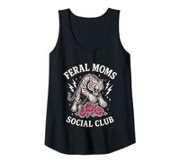 Womens Feral Moms Social Club Fierce Woman Demon Art Tank Top