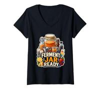 Women's Ferment Jar Ready Kombucha V-Neck T-Shirt