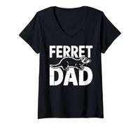 Women's Ferret Dad Ferret Parent Men Ferrets V-Neck T-Shirt