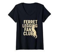 Womens Ferret Legging Fan Club - Funny Animal Lover V-Neck T-Shirt