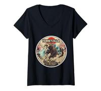 Womens Ferretzilla Funny Ferret Owner Lover Japanese Art SciFi Cool V-Neck T-Shirt