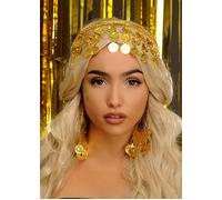 Womens Greek Goddess Gold Coin Headpiece
