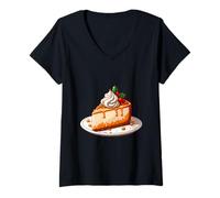 Womens Festive Caramel Cheesecake Delight V-Neck T-Shirt