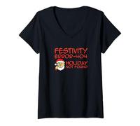 Womens Festivity Error 404 - Holiday Not Found V-Neck T-Shirt