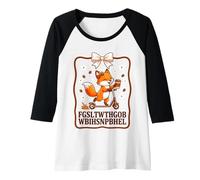 Womens FGSLTWTHGHOBSTWBIHSNPBHEL Cute Fox Coffee Scooter Bow Raglan Baseball Tee