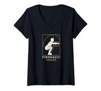 Womens Fibonacci Squat Strength Math Fitness Mindset Concept V-Neck T-Shirt