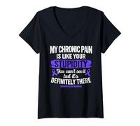 Women's Fibromyalgia Warrior Life V-Neck T-Shirt