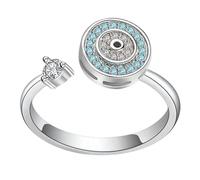 Womens Fidget Ring - Blue Evil Eye Fidget Ring, Exquisite Stylish Fidget Jewelry, Women Fidget Jewelry, Women Stress Relief Ring, Jewelry Spinner Ring, Men Women Adjustable Spinner Rings, Refer to