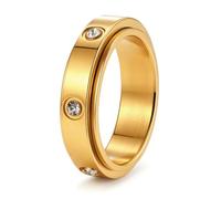 Womens Fidget Rings 6mm Anxiety Rings for Women Thin Spinner Ring Size 6-10 | Stainless Steel Gold/Silver Stress Rings, Everyday Comfit Wear, Gift for Women