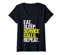 Women's Field Service Specialist Eat Sleep Routine V-Neck T-Shirt