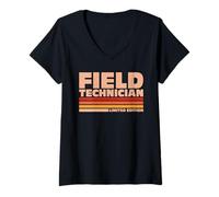 Women's Field Technician Retro Sunrise V-Neck T-Shirt