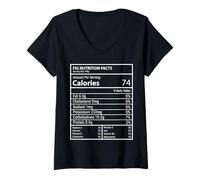 Womens Fig Nutrition Facts Funny Minimal Fruit Chart Design V-Neck T-Shirt