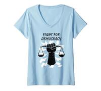 Womens Fight for Democracy Protest V-Neck T-Shirt