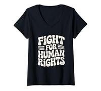 Women's Fight for Human Rights Activism Protest Justice Saying V-Neck T-Shirt
