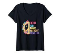 Womens Fight for those without privilege Equality Human Rights V-Neck T-Shirt