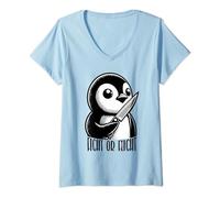 Womens Fight Or Flight Funny Penguin Pun Fight Or Flight Meme Quote V-Neck T-Shirt
