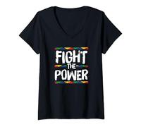 Womens Fight The Power African Pride History Heritage T Shirt V-Neck T-Shirt