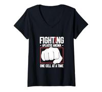 Womens Fighting Aplastic Anemia - One Cell at a Time V-Neck T-Shirt