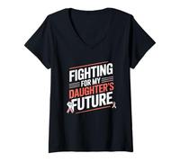 Womens Fighting for My Daughter’s Future Women's Equality V-Neck T-Shirt