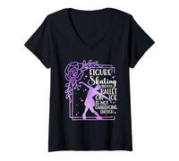 Women's Figure Skating Because Ballet is Not Challenging Ice Skating V-Neck T-Shirt