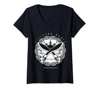 Womens Filipino Roots Pinoy Shirt - Baybayin Bolo Tee - White Ink V-Neck T-Shirt