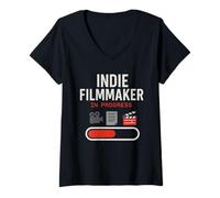 Womens Film School Graduate Indie Filmmaker Screenwriter Humor V-Neck T-Shirt
