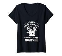 Womens Filmmaker I Don't Need Therapy Film Director Filmmaking V-Neck T-Shirt