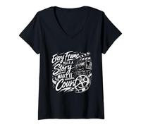 Women's Filmmaking Graphic Apparel for Editors Videographers V-Neck T-Shirt