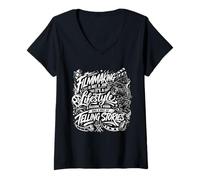 Women's Filmmaking Graphic Apparel for Editors Videographers V-Neck T-Shirt